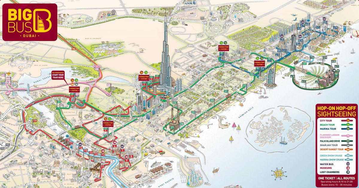 Карта Дубая Большой автобус