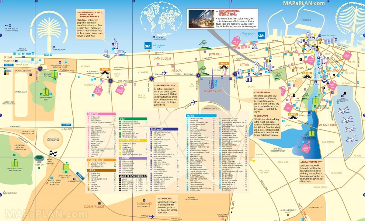 Карта достопримечательностей Дубая