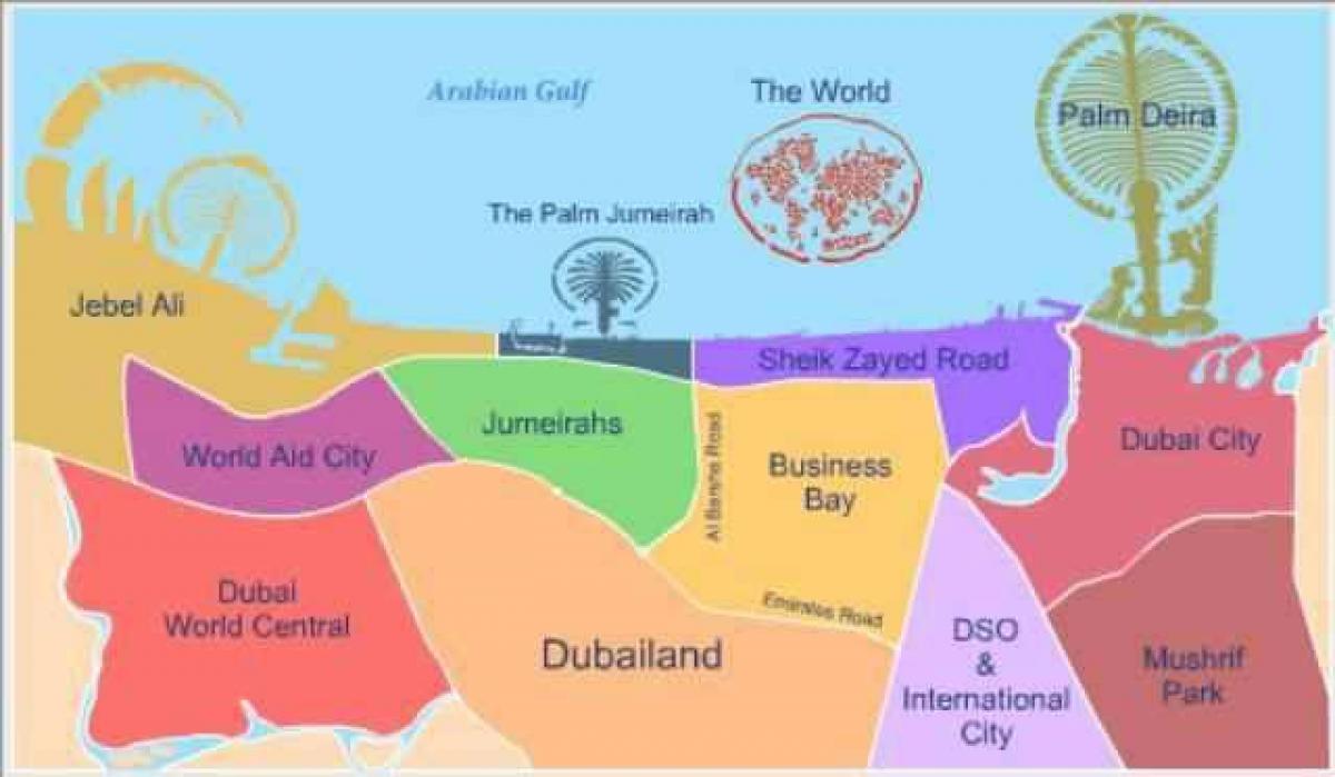 Карта окрестностей Дубая