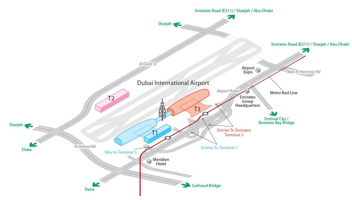 Карта аэропортов Дубая